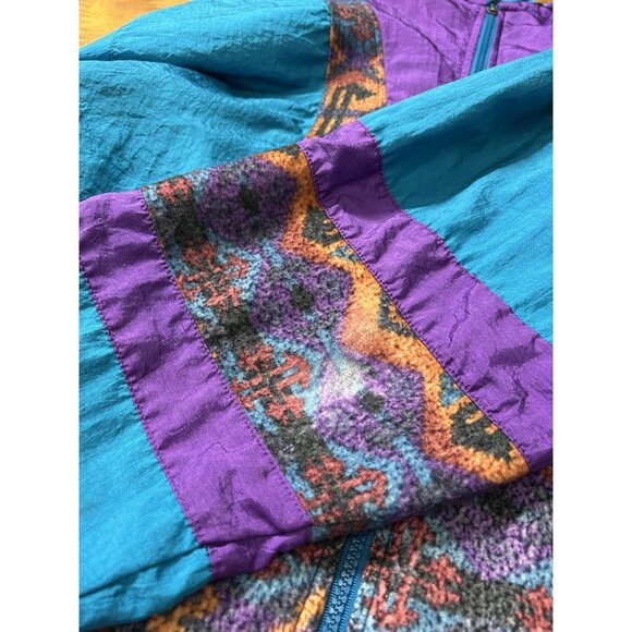 Vtg 80s 90s Women’s Med (lg) Purple Aztec Westport Jacket Colorful Windbreaker - Picture 13 of 13
